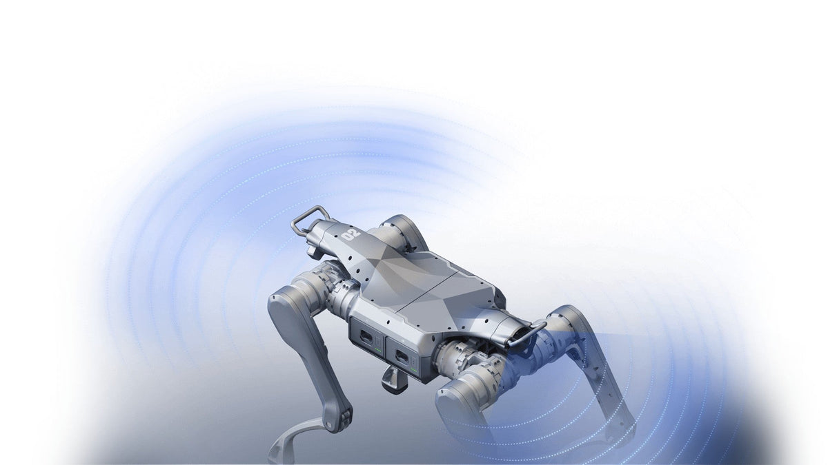Unitree A2 Pro front and rear LiDAR perception graphic