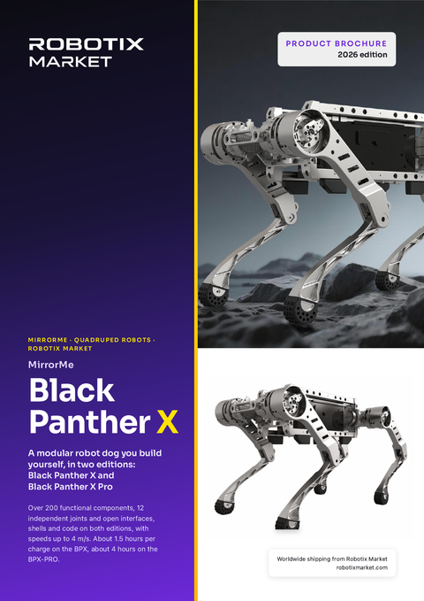 MirrorMe Black Panther X Pro modüler dört ayaklı robot – Ürün Broşürü